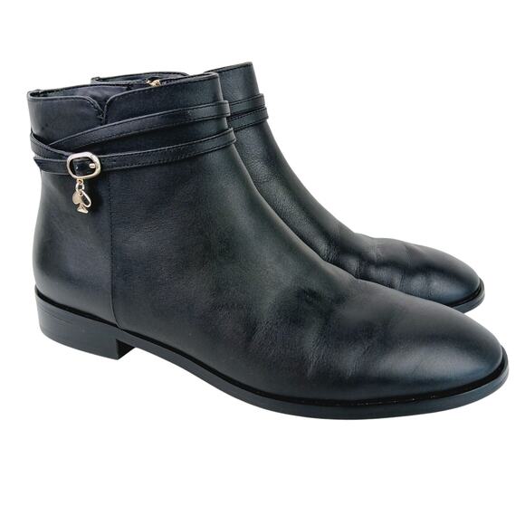 Kate Spade SZ 9.5 Women's Stable Black Leather Bootie - Picture 2 of 9
